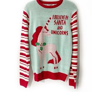 Imagin8 Women’s Unicorn Christmas Sweater Sz S